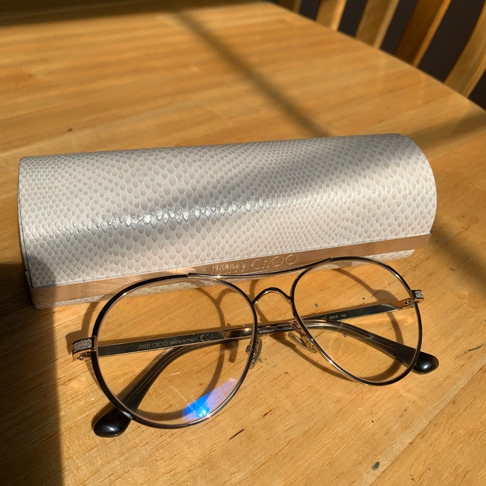 Jimmy Choo Gold Frame Glasses with Case